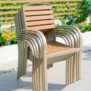 Inexpensive Trendy Nordic Aluminum Stackable Chairs for Out of doors Eating in Gardens, Parks, Accommodations, and Villas